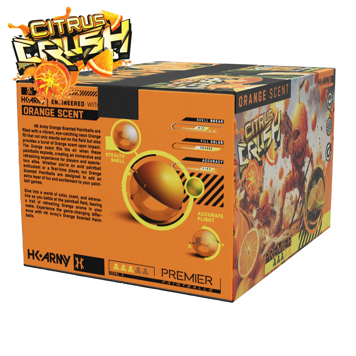 HK Army Citrus Crush Premier Paintballs (.68 Caliber) – Lone Wolf