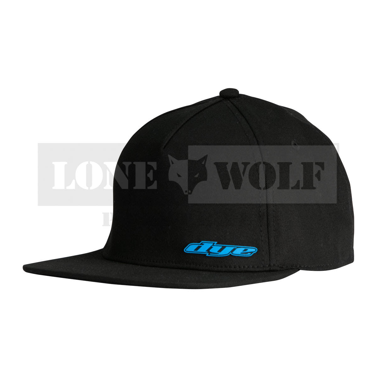 Casquette Dye LWR LFT Flex Flat – Noir/Cyan – Taille Petit/Moyen – Neuf